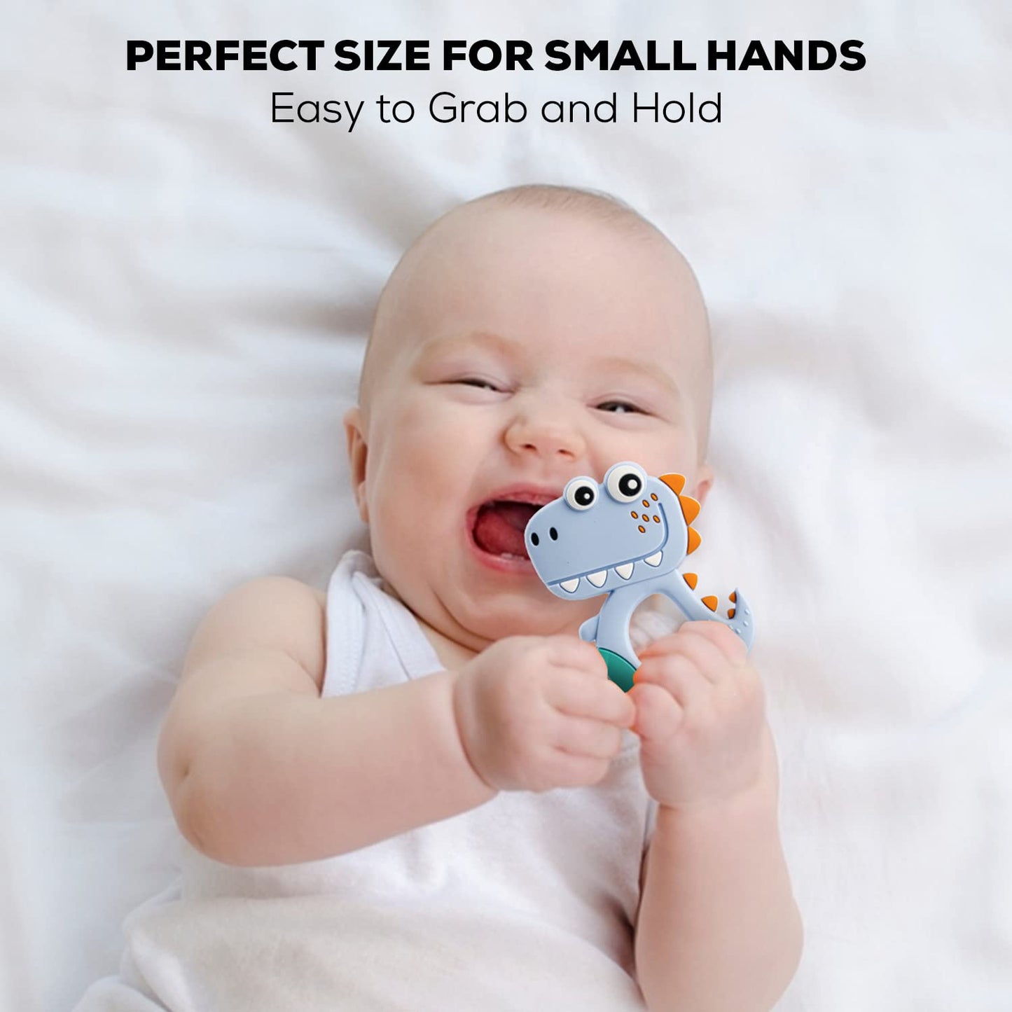 Silicone Dinosaur Teether For Baby (1 Pc Mix Design Color) Baby Products