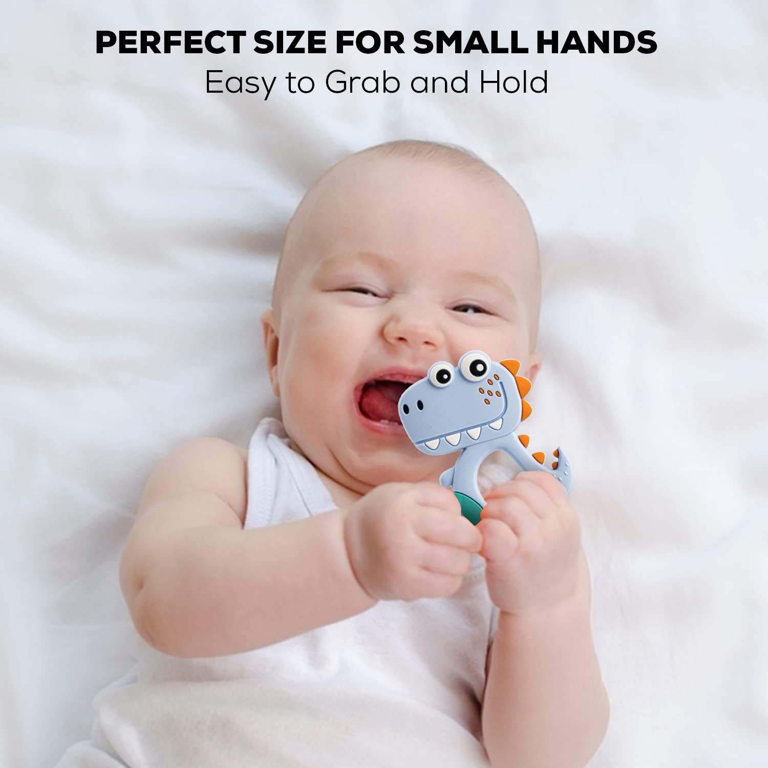 Silicone Dinosaur Teether For Baby (1 Pc Mix Design Color) Baby Products