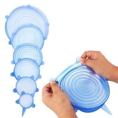 Silicone Stretch Lids Reuseable Microwave Safe Flexible Covers (Set Of 6) (Loose Pack) Food Containers Covers