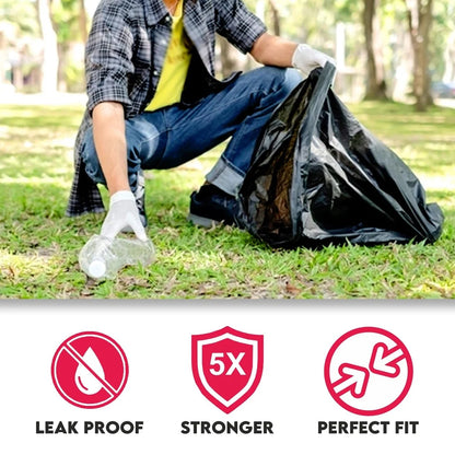 Heavy-duty Black Garbage Bag Roll For Home Commercial Waste Disposal (1 Roll) | Bag Size: 36 × 48 cm Home and Commercial Waste Disposal