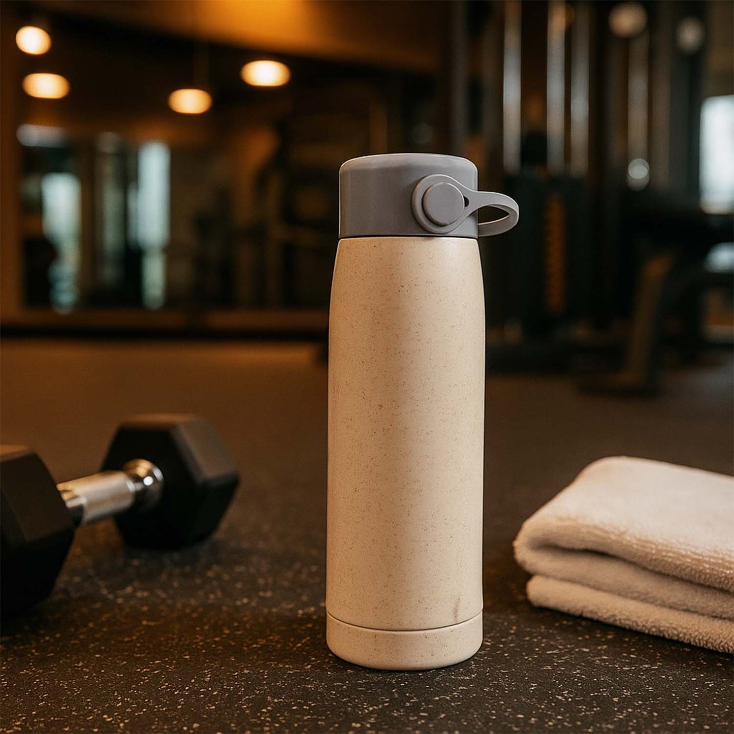 High Portable Water Bottle Creative Wheat Fragrance Glass Bottle Water With Mobile Phone Holder Wide Mouth Glass Water 380ml (Moq - 80 Pc) Water Bottles