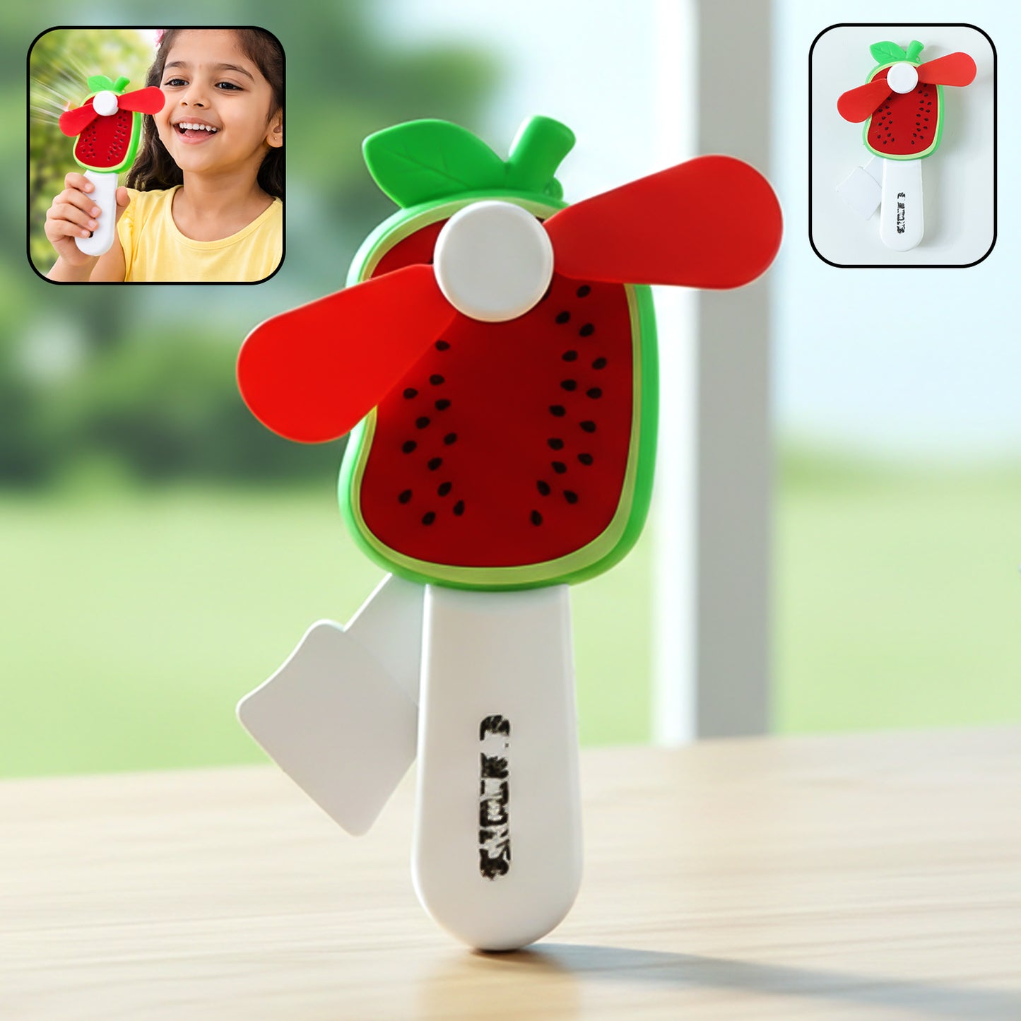 Hand Press Mini Portable Fan Toy (1 Pc Mix Color Design) Toys & Games