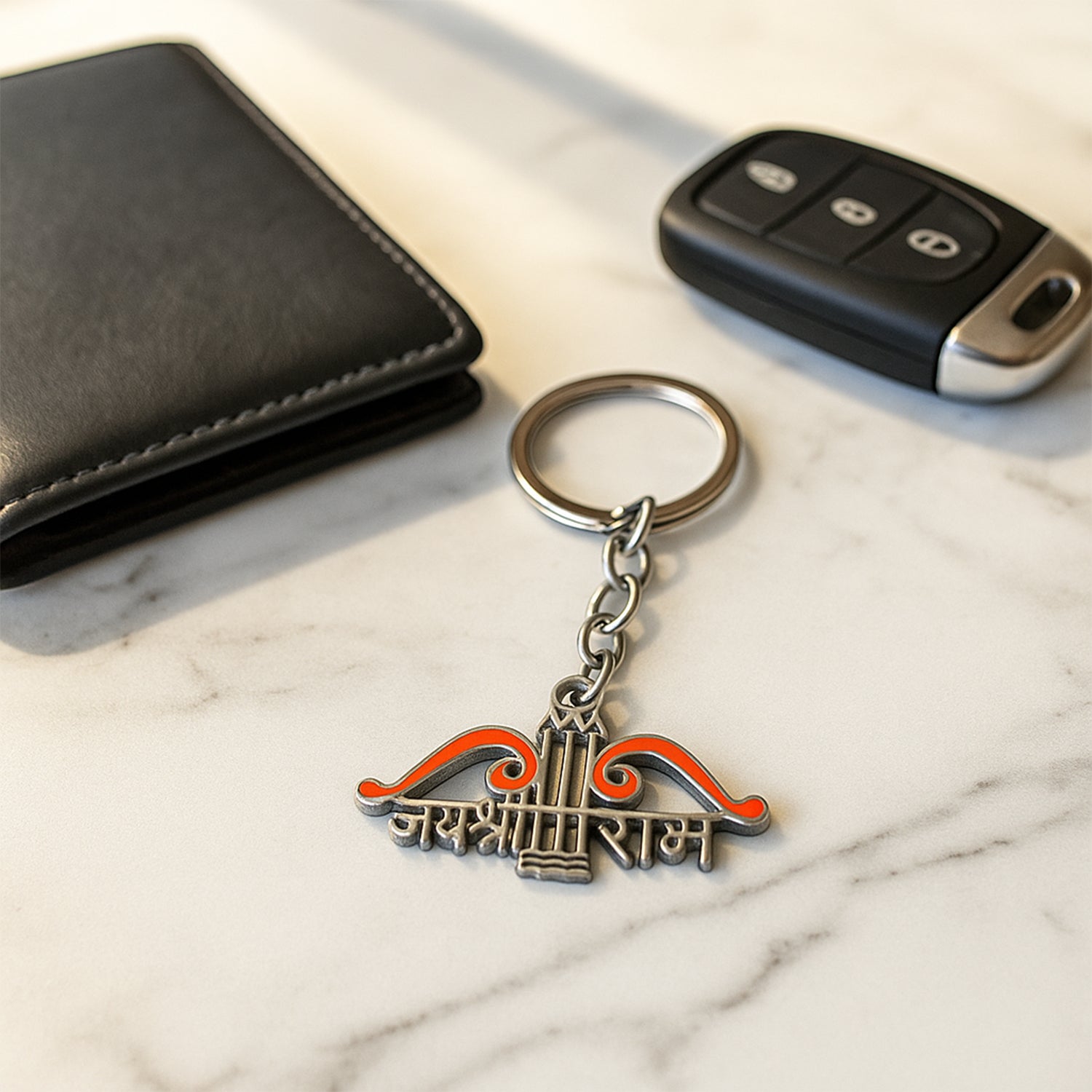 Jai Shree Ram Bow Arrow Metal Keychain (1 Pc) Keychain