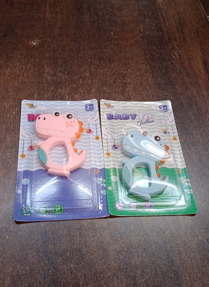Silicone Dinosaur Teether For Baby (1 Pc Mix Design Color) Baby Products