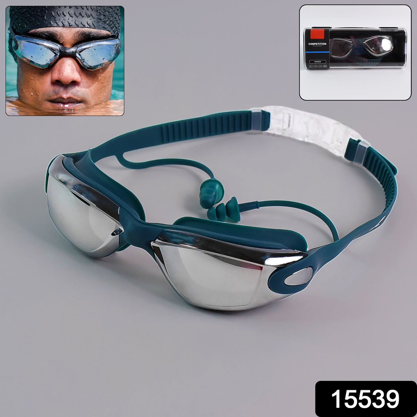 Professional Anti-fog Uv Protection Swimming Goggles With Mirrored Lenses And Earplugs Swimming Goggles