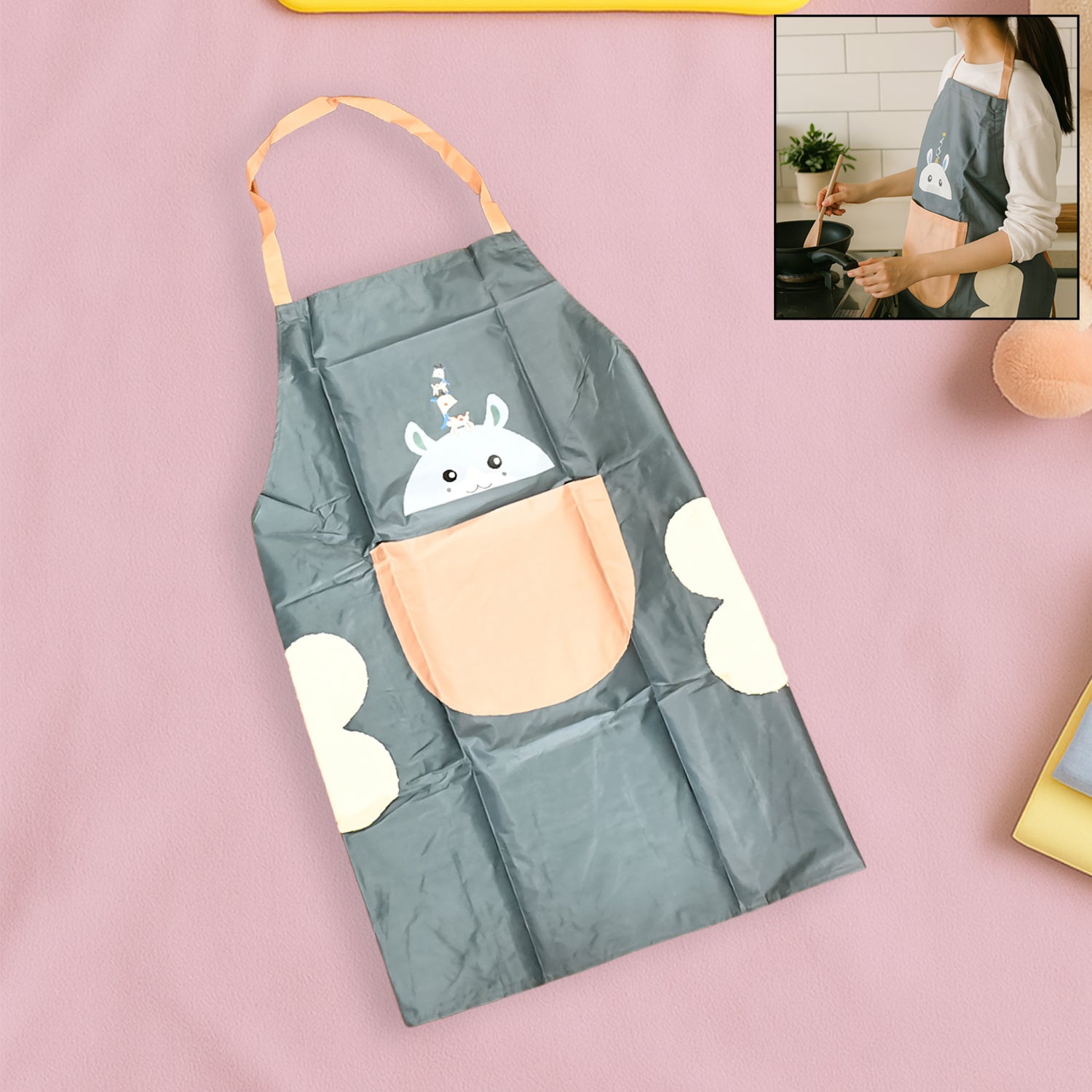 Cute Cartoon Animal Design Kitchen Apron (1 Pc) Aprons