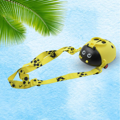 Cute Plastic Bug Shape Water Bottle With Adjustable Shoulder Strap 4 Wheel Water Bottle For Kids | Water Bottles
