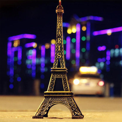 Antique Finish 3d Metal Paris Eiffel Tower Metal Craft Famous Landmark Building Metal Statue Showpiece. Home Decor
