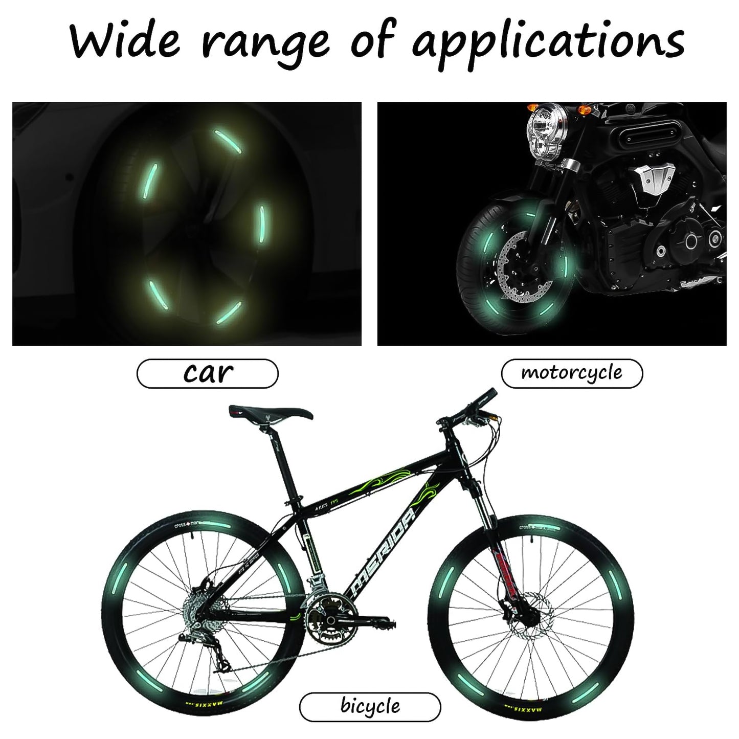 Car Wheel Hub Reflective Car Stickers Night Warning Stickers (20 Pcs Set Multicolored) Vehicle Decals