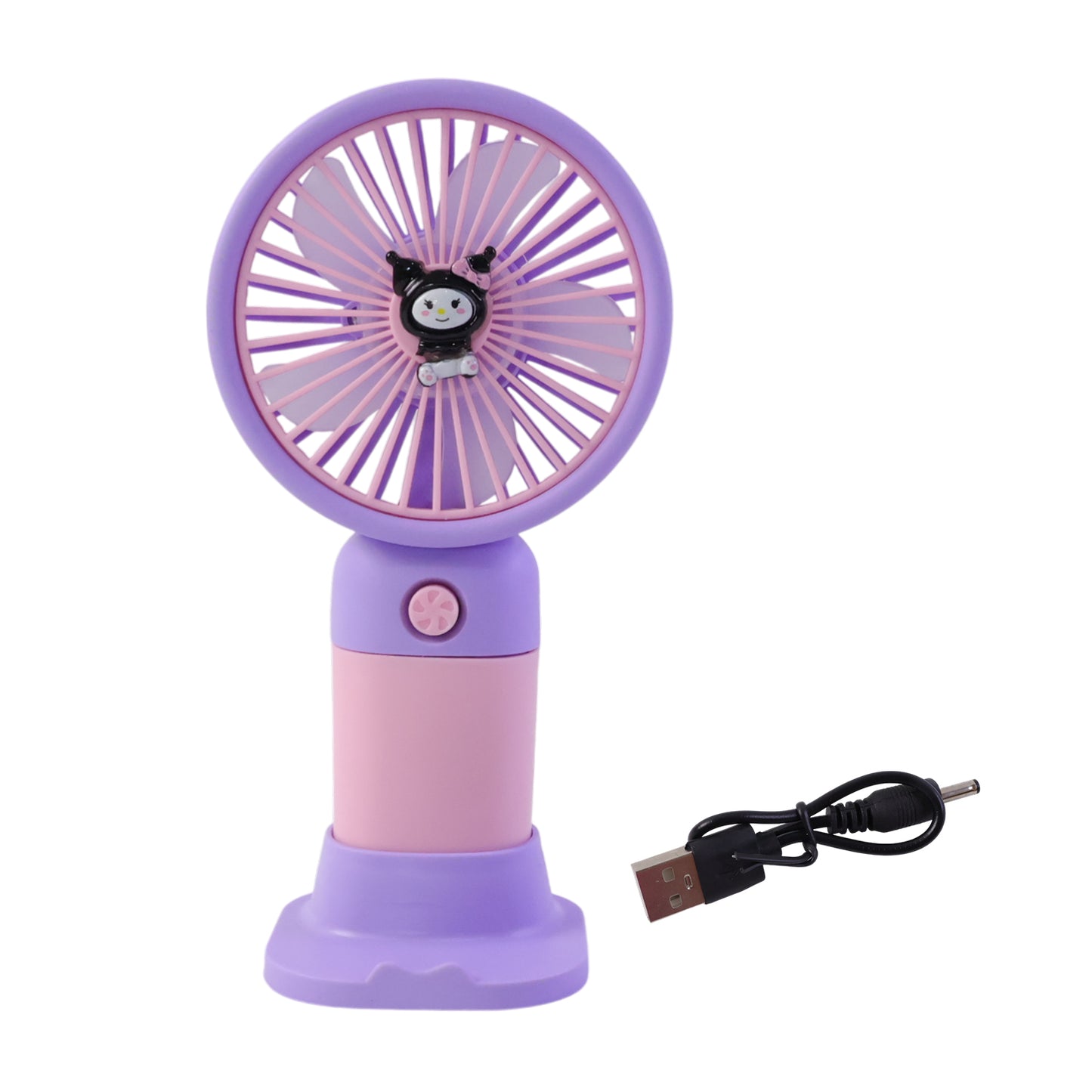 Cute Usb Rechargeable Mini Desktop Fan With Stand For Office Home