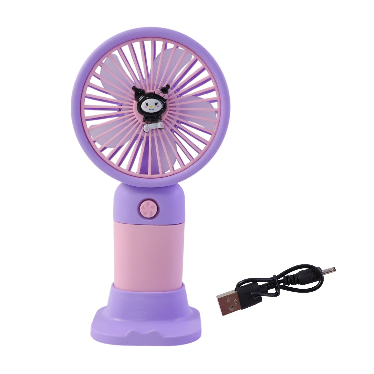 Cute Usb Rechargeable Mini Desktop Fan With Stand For Office Home