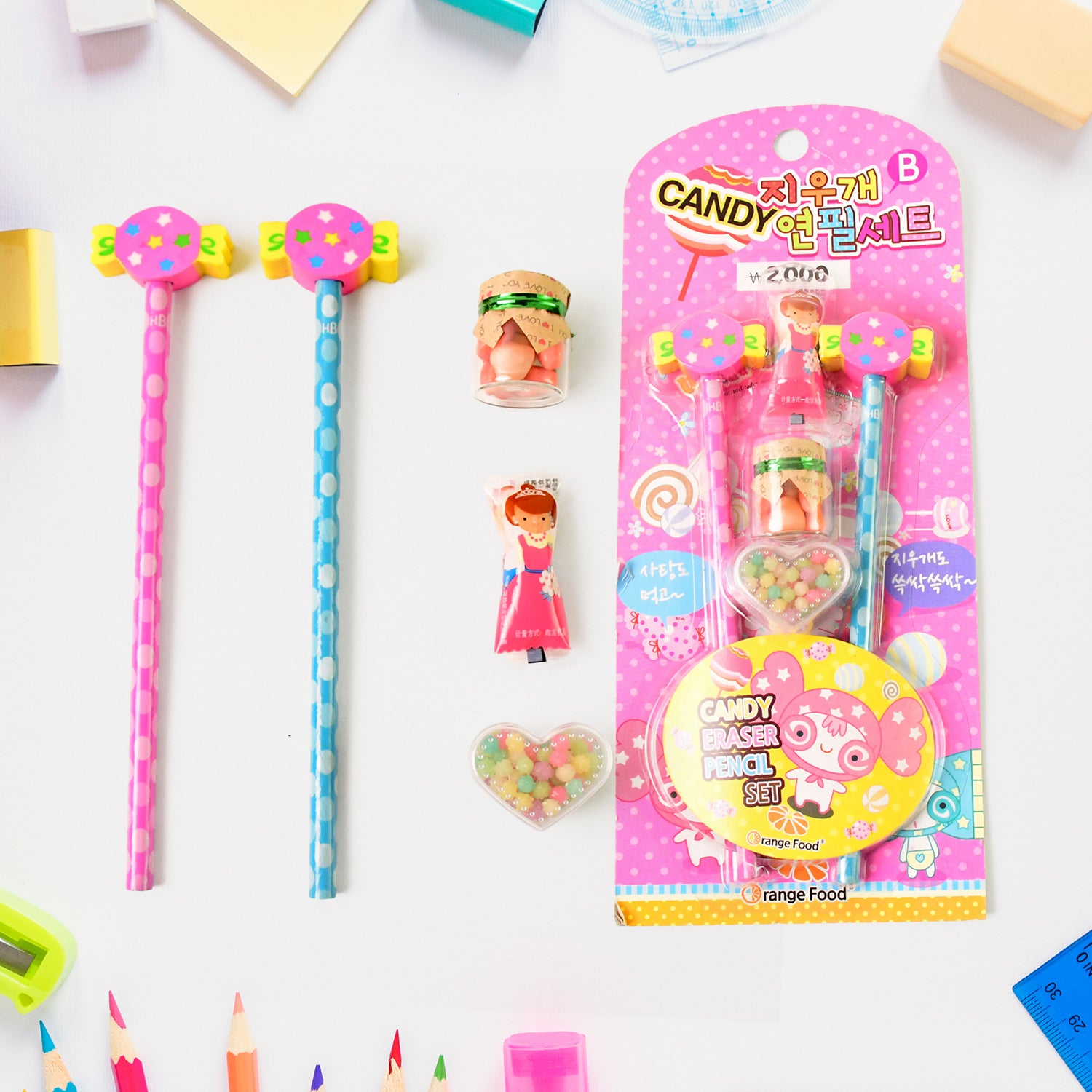 Fun Candy Design Pencil Set With Accessories Set (1 Set ) office supplies