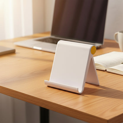 Plastic Foldable Desktop Mobile Stand (1 Pc White) | Adjustable Slim Design Mobile Phone Accessories