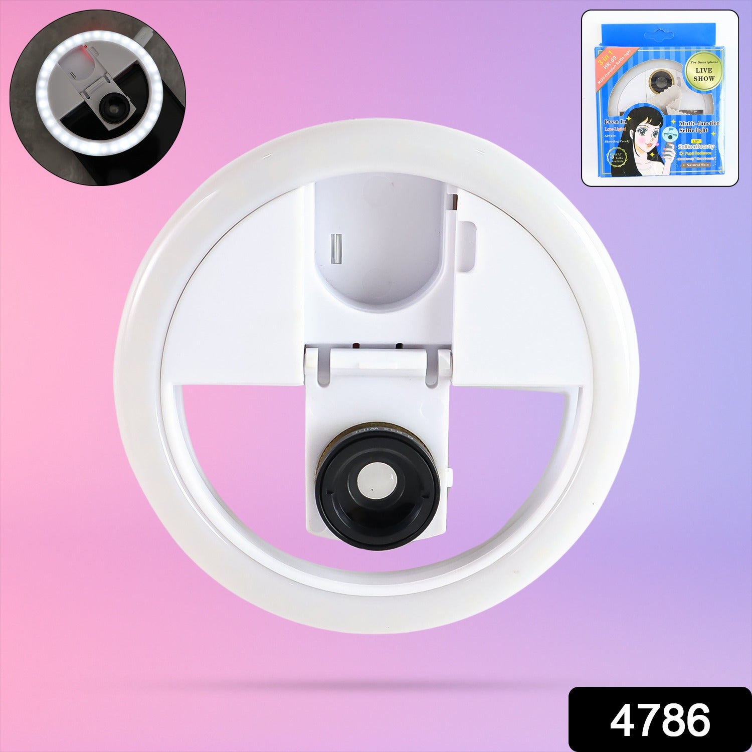 Selfie Flash Ring Light With 3 Level Of Brightness (1 Pc) Electronics