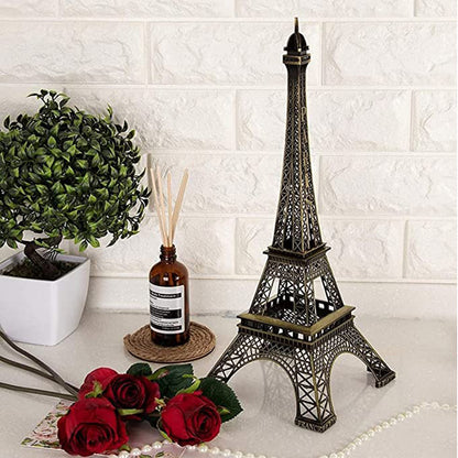 Antique Finish 3d Metal Paris Eiffel Tower Metal Craft Famous Landmark Building Metal Statue Showpiece. Home Decor