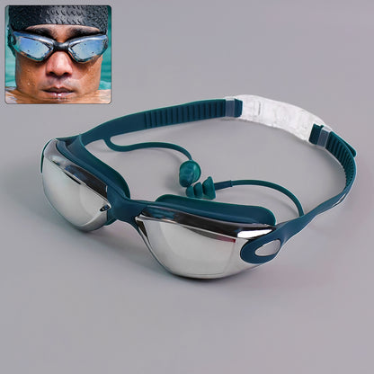 Professional Anti-fog Uv Protection Swimming Goggles With Mirrored Lenses And Earplugs Swimming Goggles