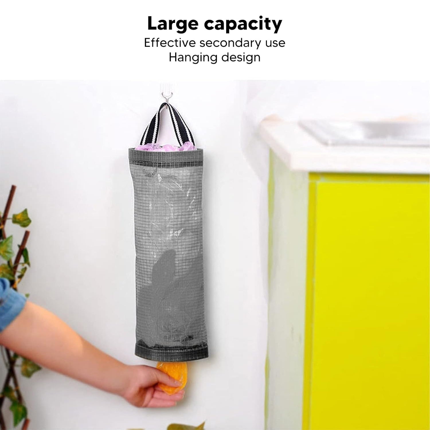 Hanging Waste Bag Holder Handle Hanging Sturdy Largecapacity For Home (1 Pc) Home Improvement