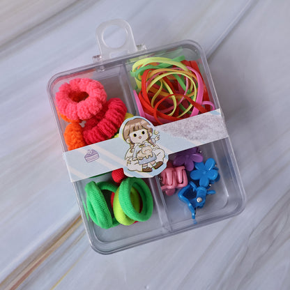Kids Hair Bands Rubber Bands Cute Hair Clips In Storage Box (Mix Design 1 Set) Hair Accessories