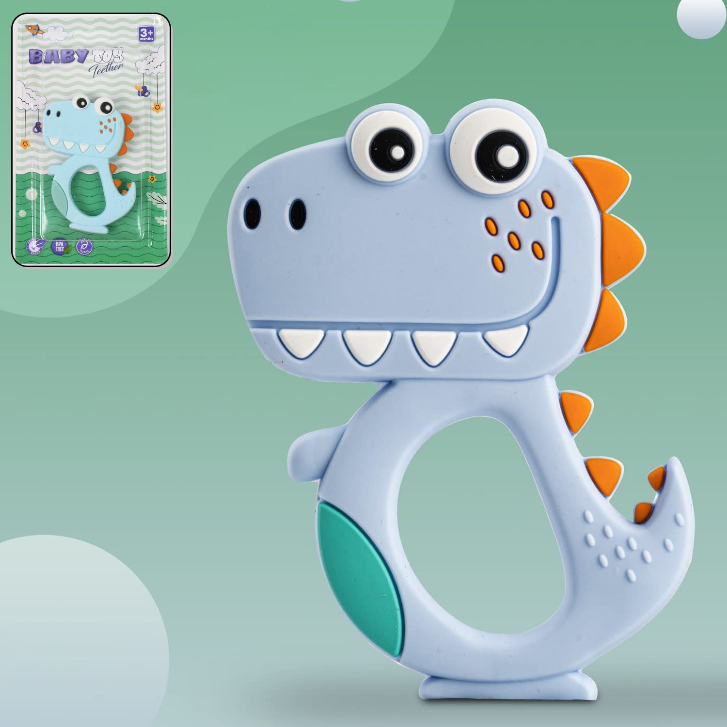 Silicone Dinosaur Teether For Baby (1 Pc Mix Design Color) Baby Products