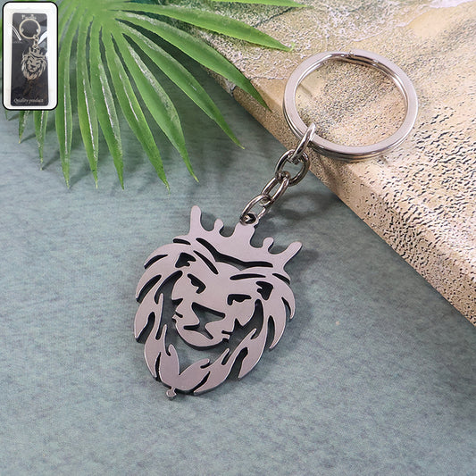 Stylish Metal Lion Head Keychain (1 Pc) Accessories