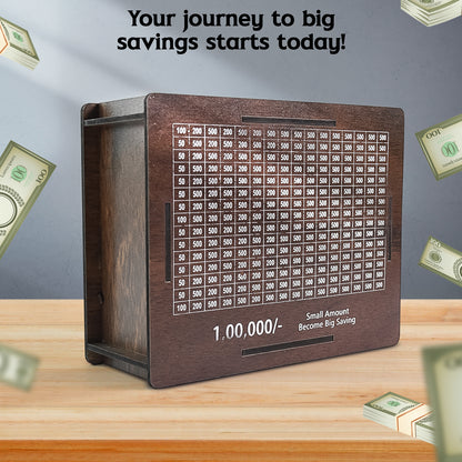 Wooden Money Piggy Bank Money Box (1 Pc Pen Not Included) Home Decor