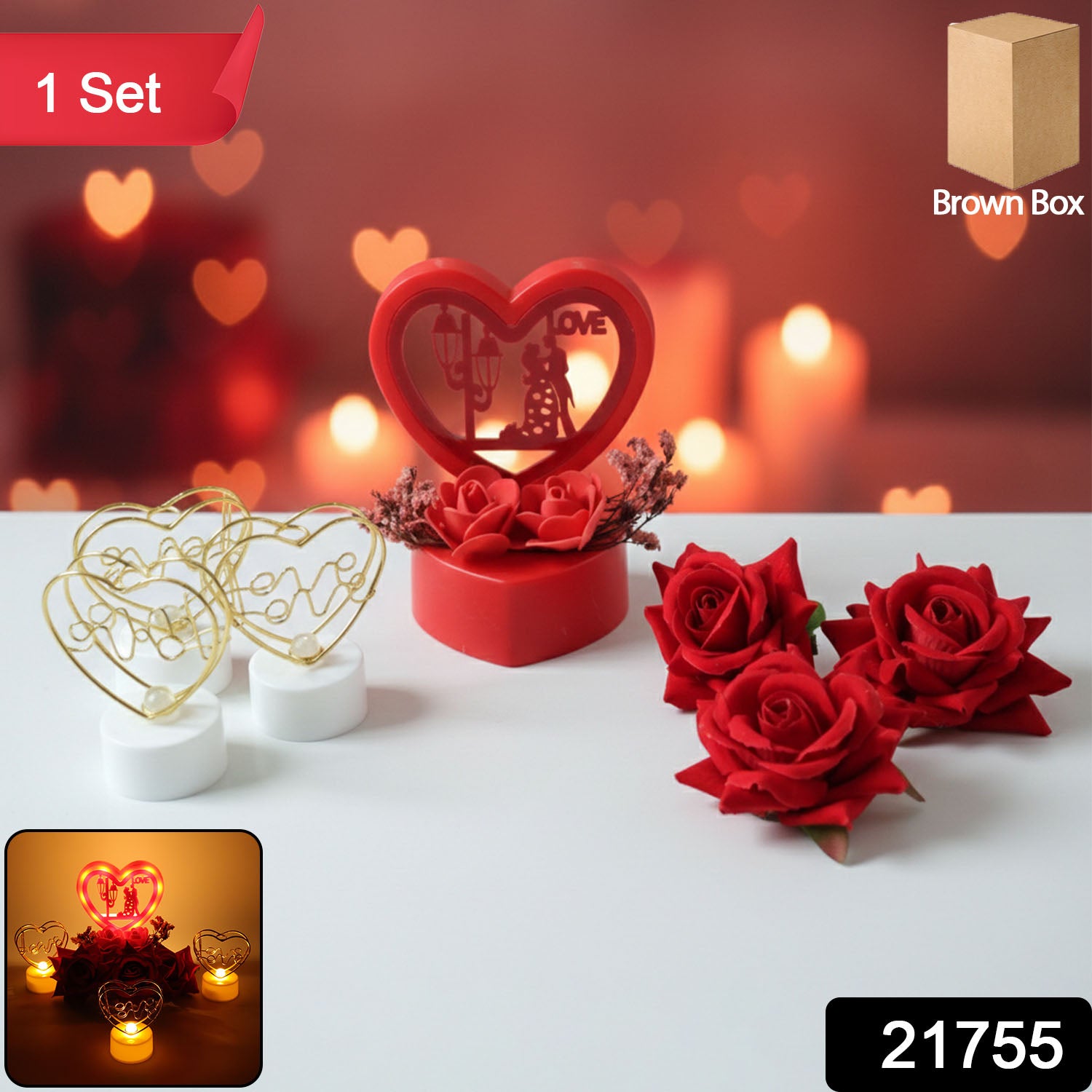Romantic Heart Love Decorative Gift Set (1 Set) Gifts