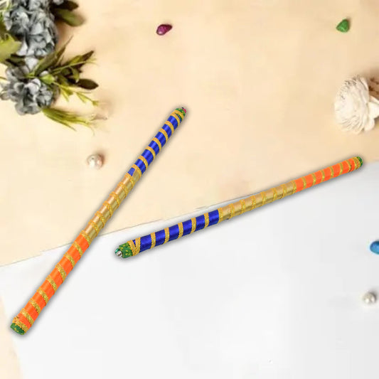 Traditional Decorative Dandiya Sticks Pair For Navratri Garba (2 Pc) Home & Living
