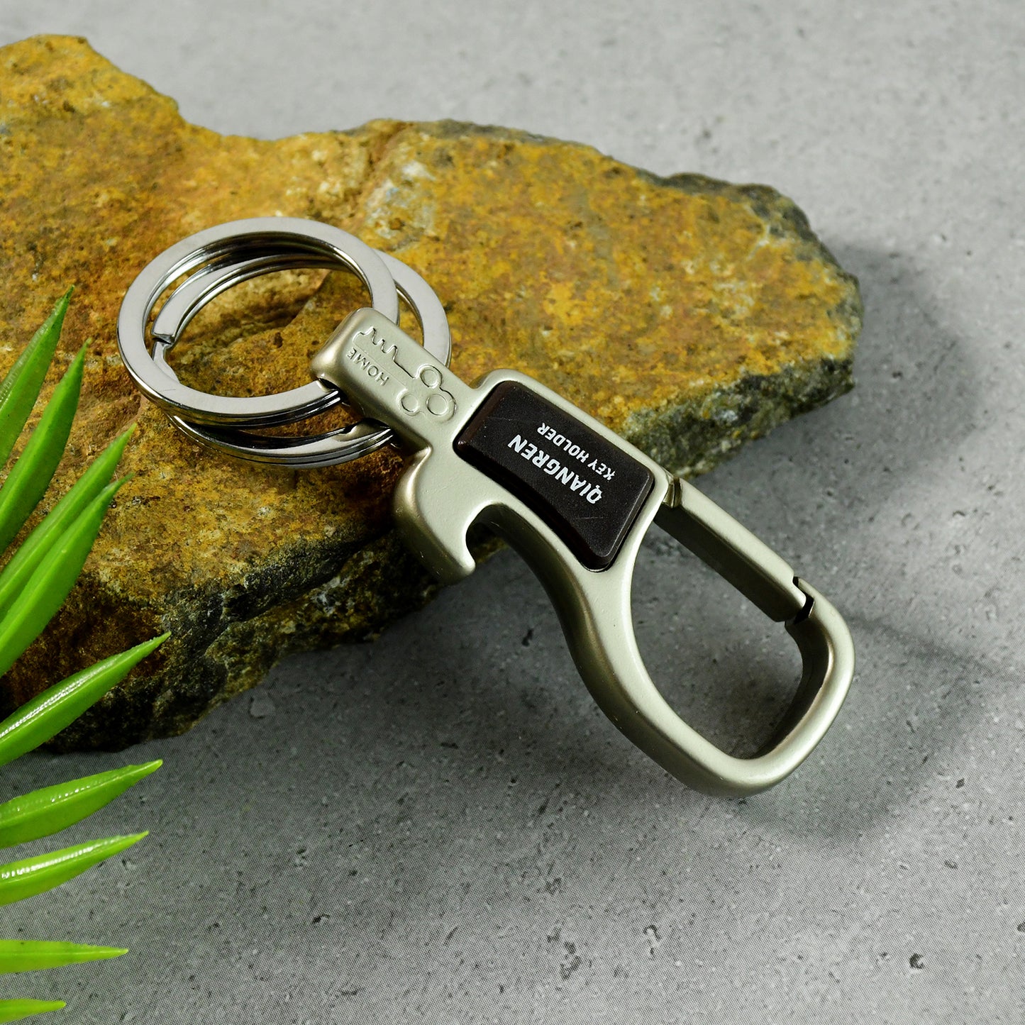 Premium Metal Keychain Carabiner Clip Hook With Dual Key Rings (1 Pc) Accessories