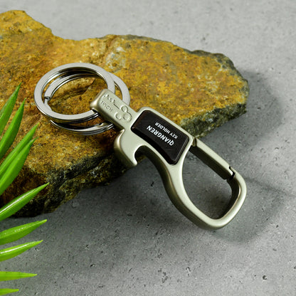 Premium Metal Keychain Carabiner Clip Hook With Dual Key Rings (1 Pc) Accessories