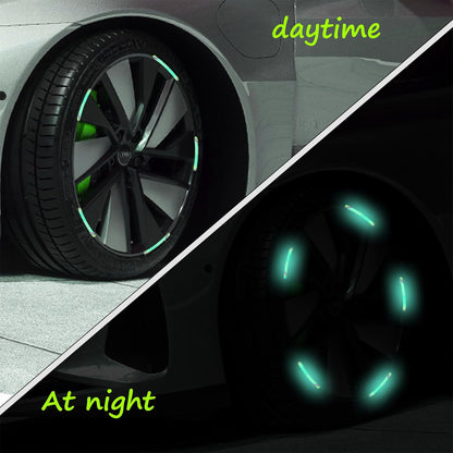 Car Wheel Hub Reflective Car Stickers Night Warning Stickers (20 Pcs Set Multicolored) Vehicle Decals