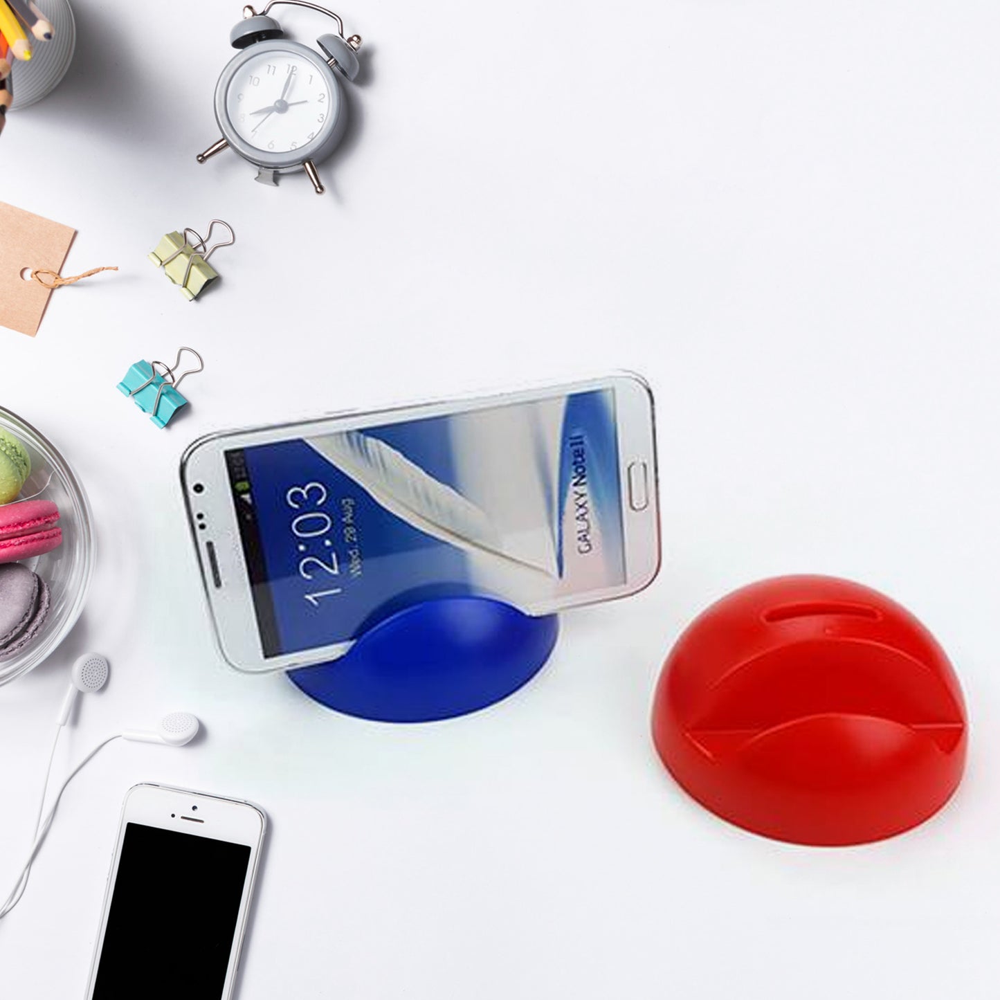 2in1 Abs Plastic Phone Holder Phone Stand With Coin Bank (1 Pc) Electronics > Phone Accessories