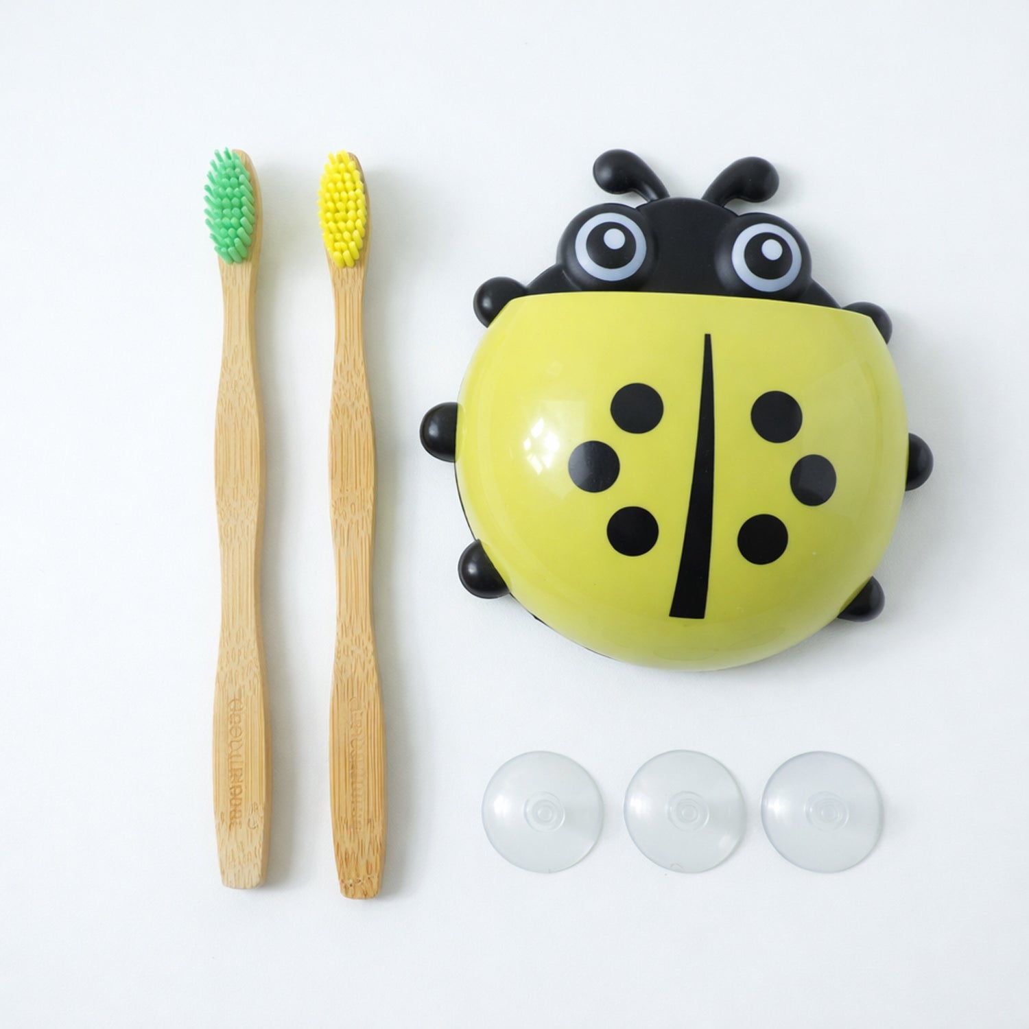Cute Ladybug Toothbrush Holder With Toothbrush Combo Set oral care