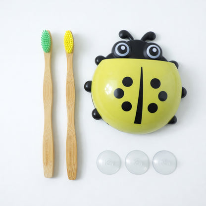 Cute Ladybug Toothbrush Holder With Toothbrush Combo Set oral care